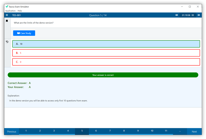 TaurusApps Exam Simulator - Question